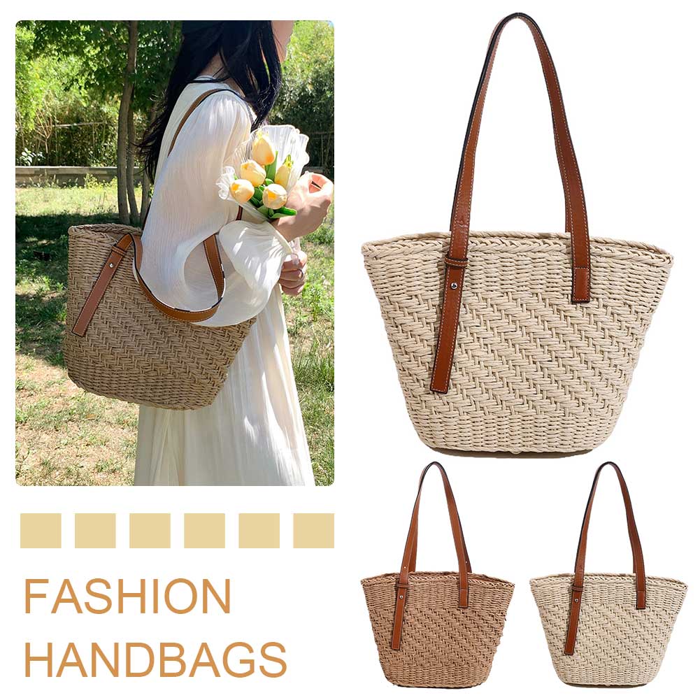 Straw Beach Bag Large Summer Shoulder Bag Vacation Bag Holiday Travel Handbag for Women