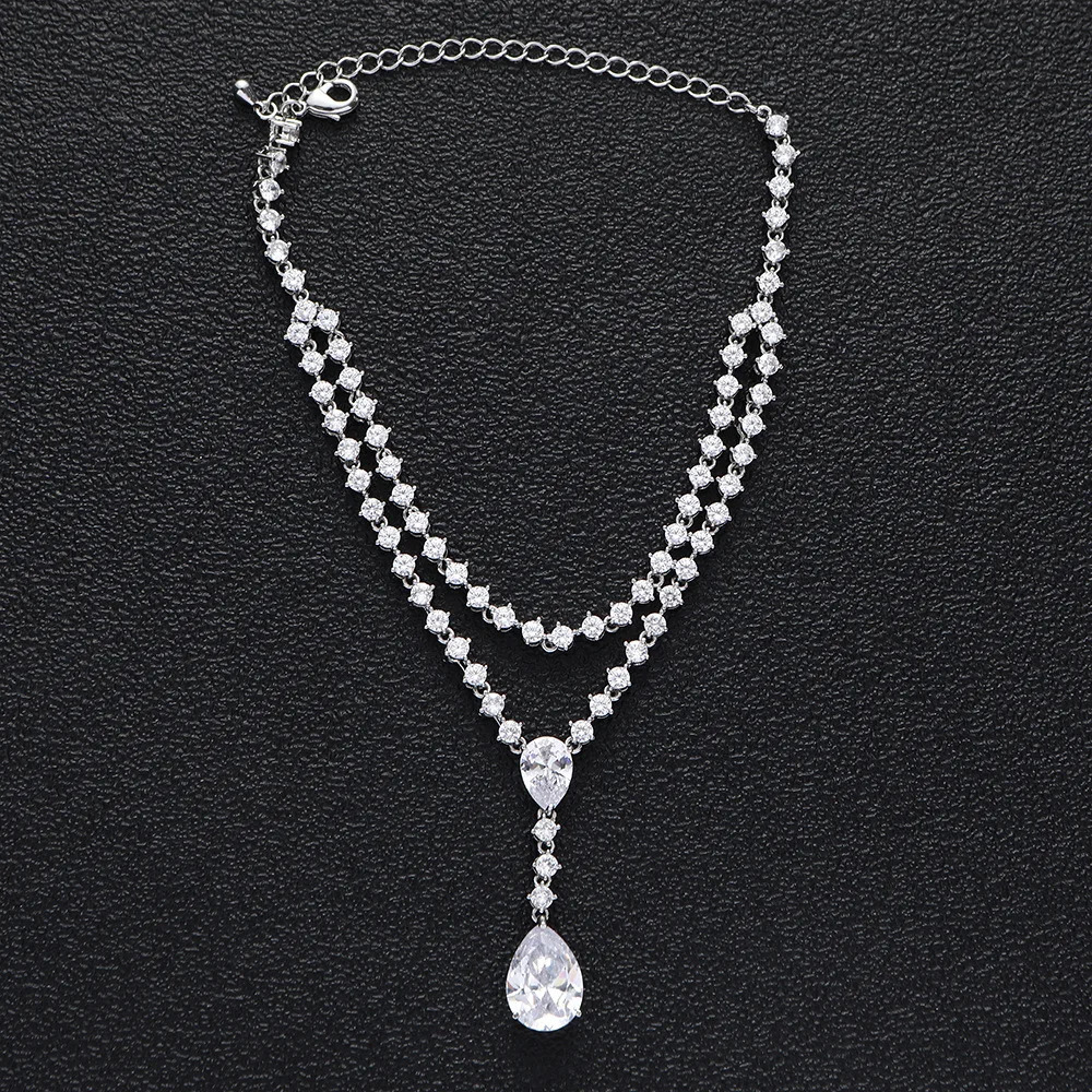 HIBRIDE Micro Pave set cubic zirconia necklace womens jewelry fashion ankle chain barefoot sandals anklet B-170 241107