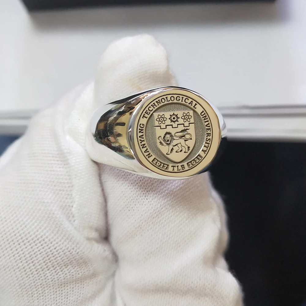 Free delivery customized 3D carved 26 letter 15mm ring mens fashion ring 925 silver ring family gift 241106
