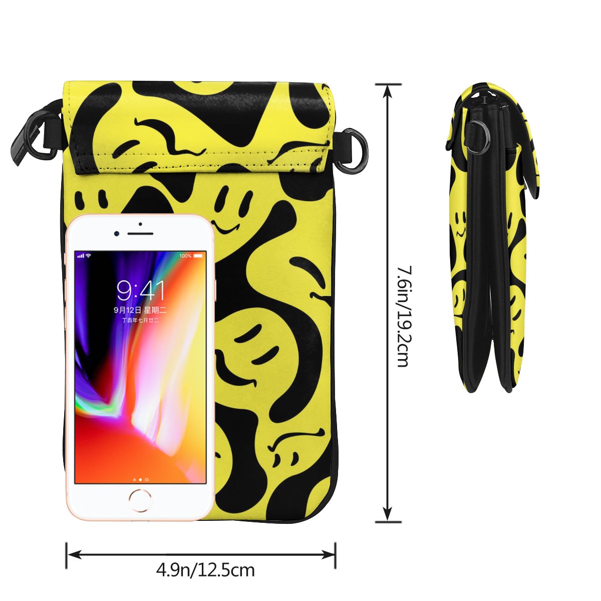 Mini Handbag Women Korean Small Square Versatile Abstract Pattern Print Phone Bag Messenger Single Shoulder Totes Sac Money Bag