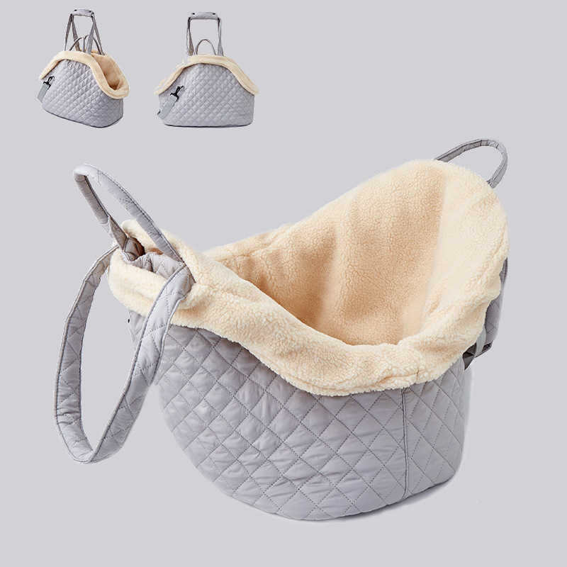 Korean style Quilted Pet Handbag Autumn Winter Ultra Light Quilted Cotton Pet Portable Bag Single Shoulder Cat Outing Bag 241115