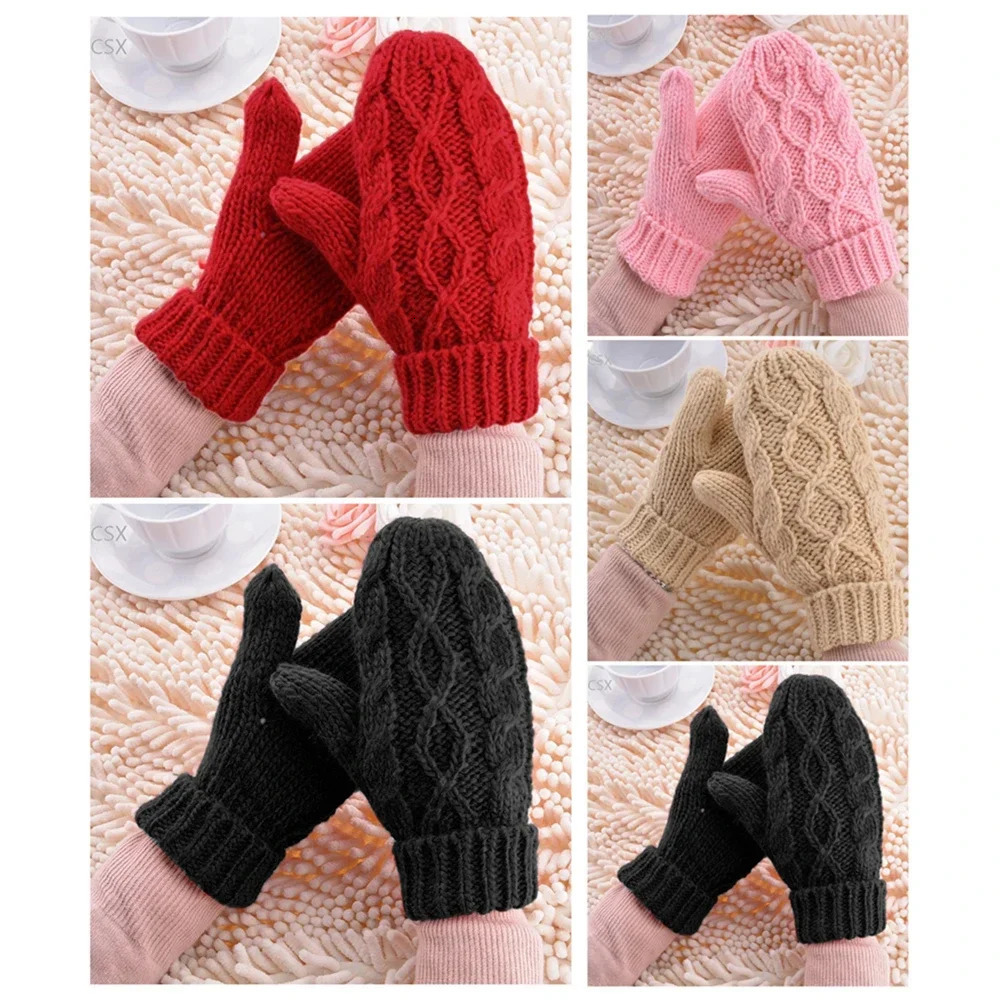 Korean style warm winter gloves for women 8-color womens cute knitted gloves girls gift 24 241107