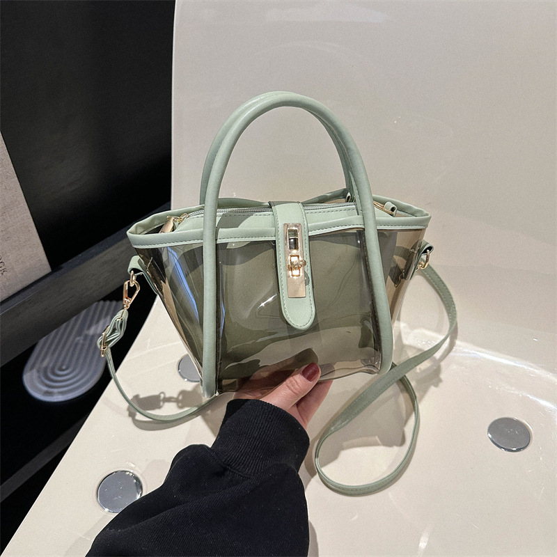 Women Shoulder Bag PVC Transparent Solid Messenger Female Tote Bag Small Designer Handbag Purse Crossbody Bags forWomen Dropship
