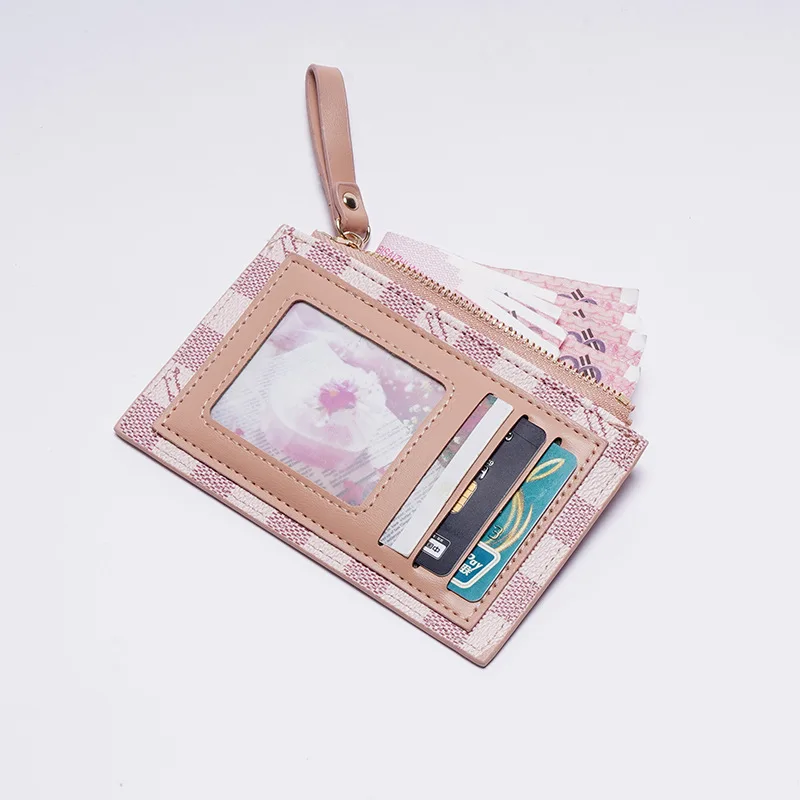 Vintage Style Zipper Thin Coin Purse Women's Cropped Id Card Holder Cross-border Wallet Wholesale Certificate Card Package