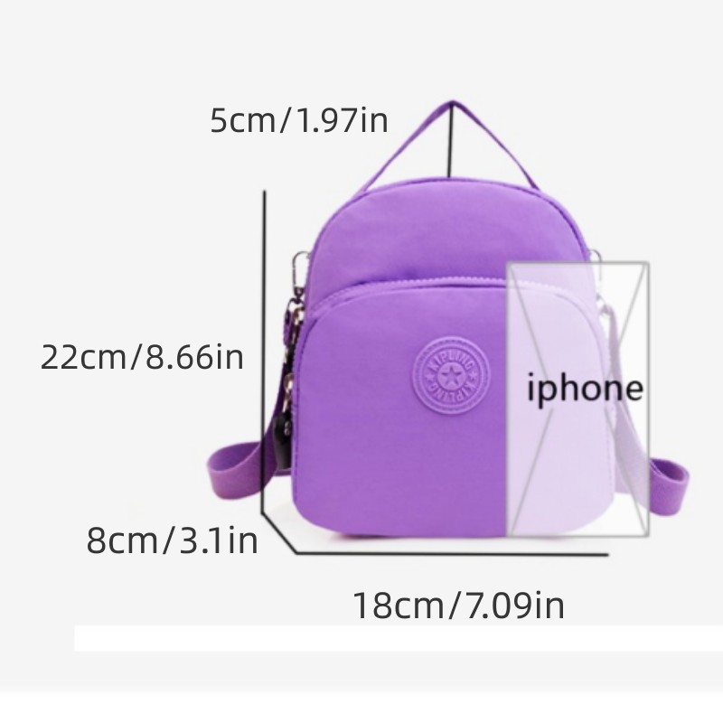 New Crossbody Women's Bag Japan and South Korea Casual Solid Color Small Square Bag Waterproof Nylon Fabric Printed One Shoulder