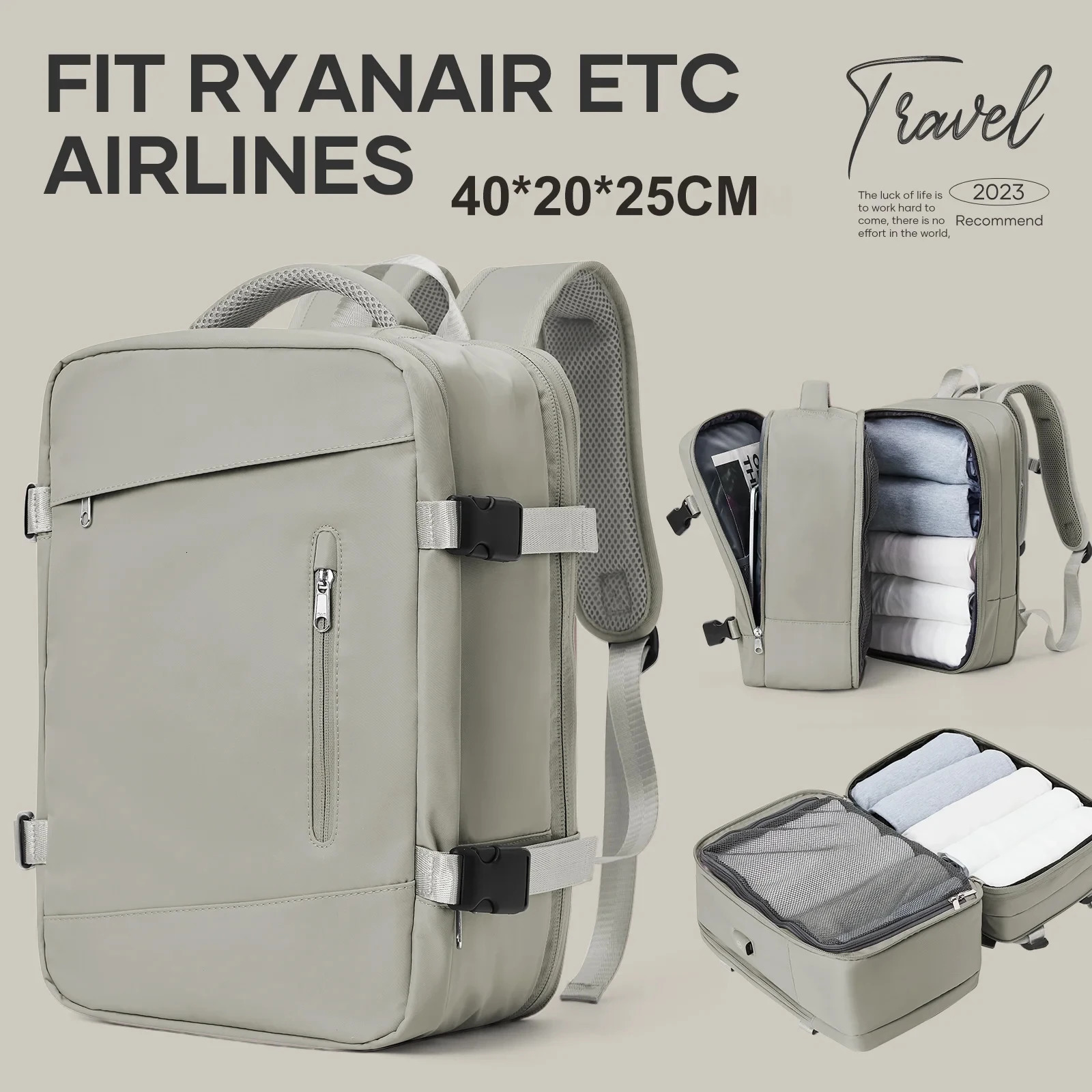 Likros Travel Backpack Cabin Bag 40x20x25 Ryanair Flight Backpack Portable Expandable Anti theft Laptop Backpack 241106