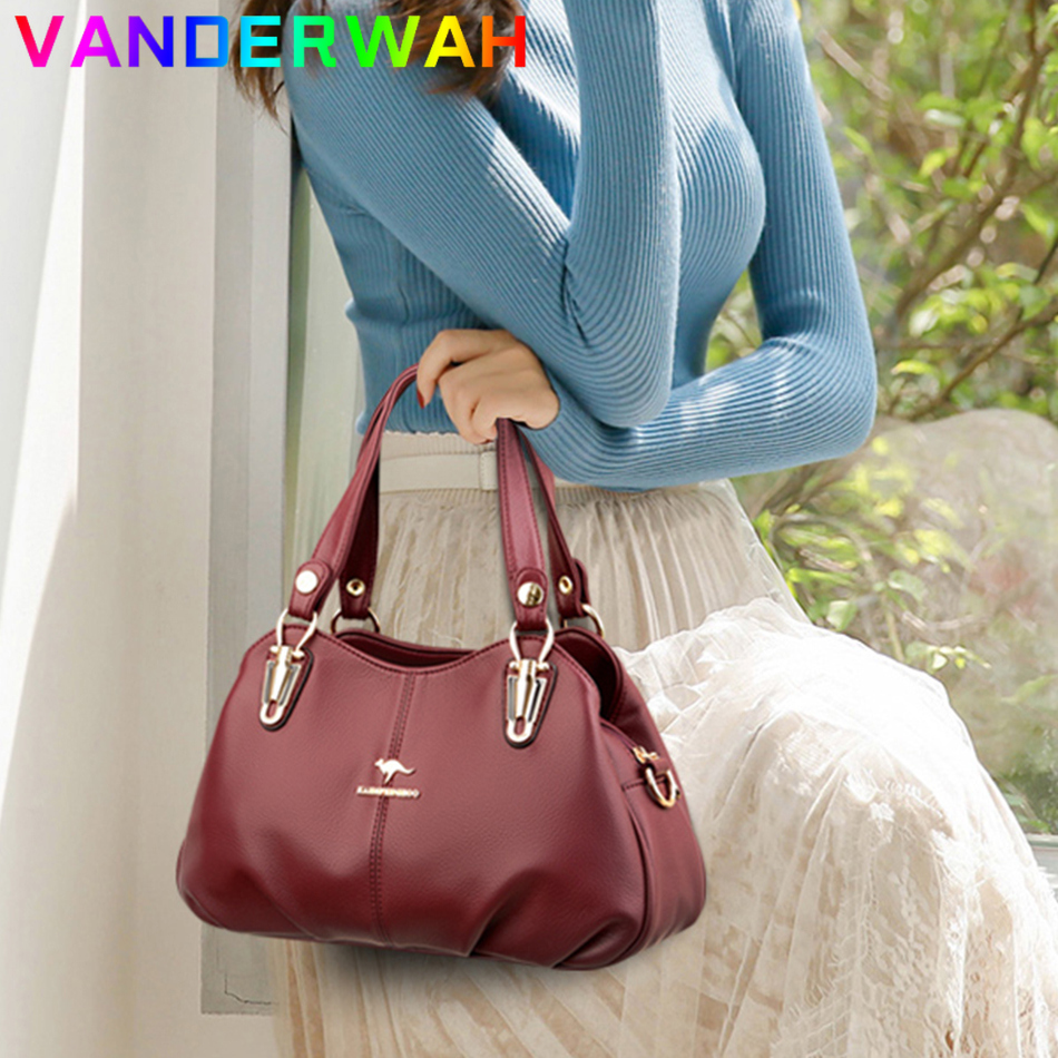 3 Layers Ladies Handbags Brand Pu Leather Luxury Messenger Sac Designer Super Quality Shoulder Crossbody Shopper Bag for Women