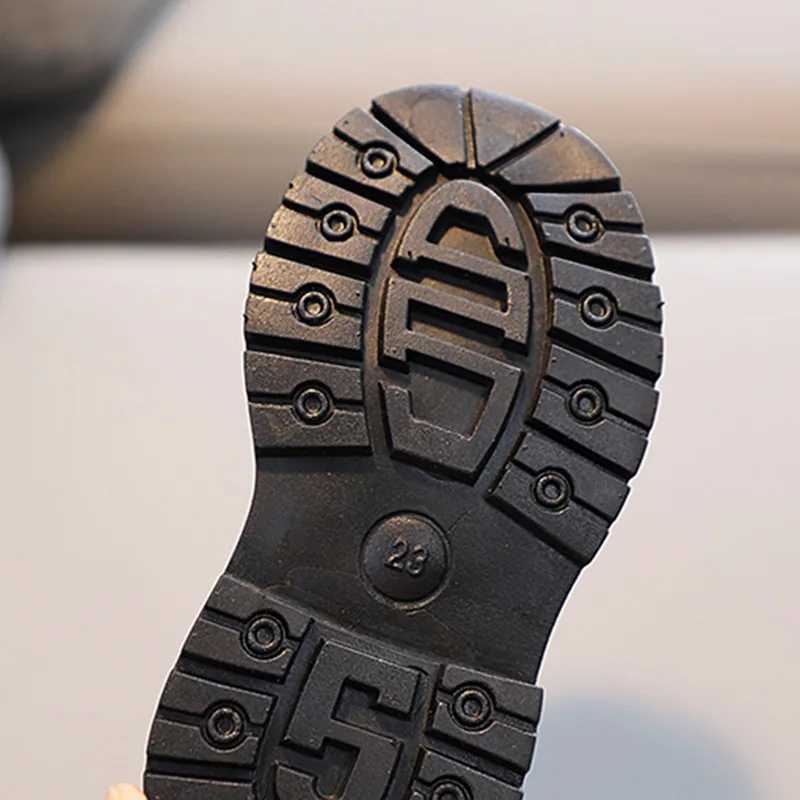 Autumn Winter Kids Boys Girls British Sle Boots Childrens Side Zipper Non-Slip Boots Baby Warm leather BootsXJ241206