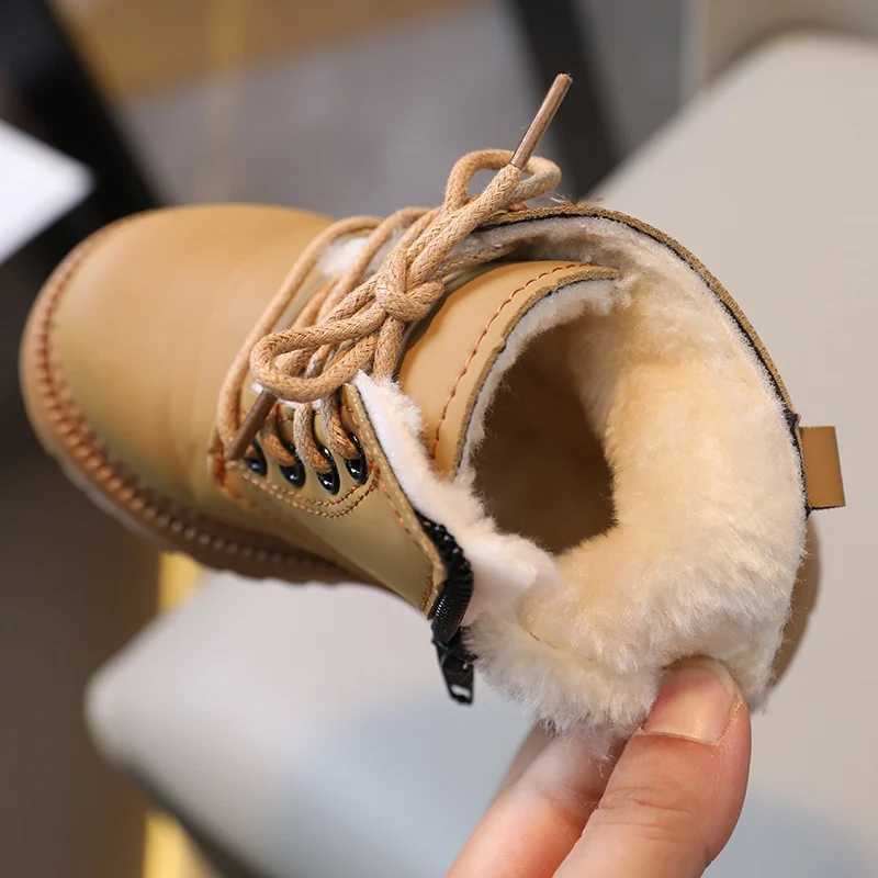 Plus Velvet Warmth Short Boots Boys Girls All-Match Autumn Non-Slip Comfortable Simple Side Zipper Design Winter FashionXJ241206