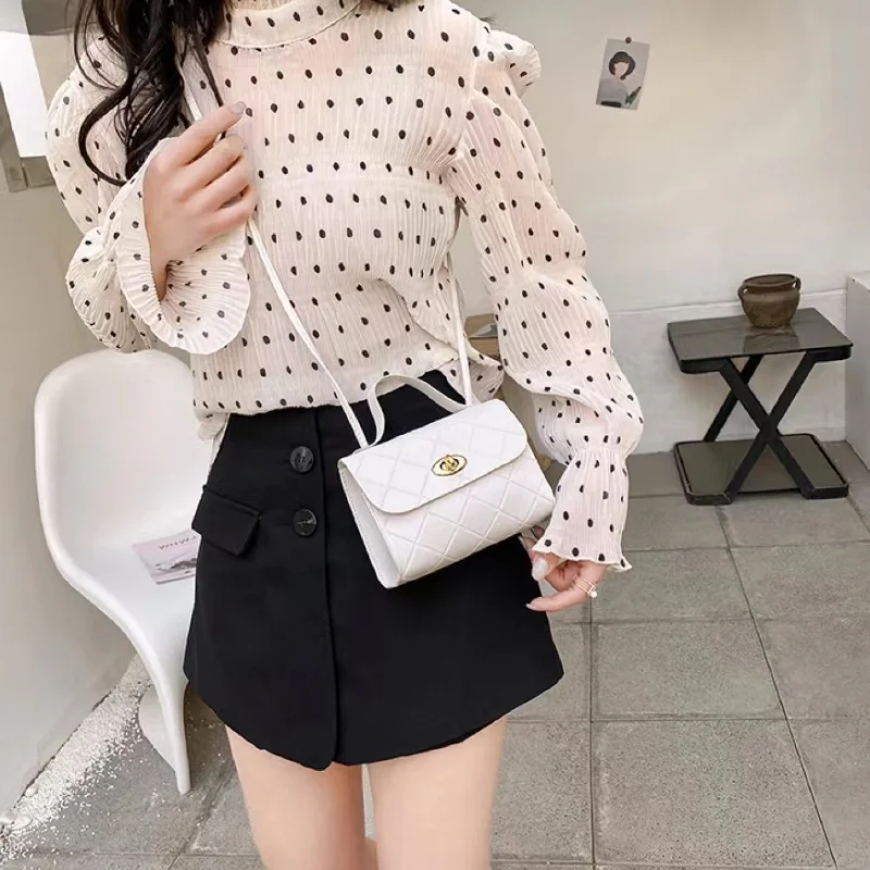 Lingge Women's Messenger Bag Fashion Luxury Phone Bag PU Leather Small Shoulder Bag Designer Popular Handbag Women Coin Purse