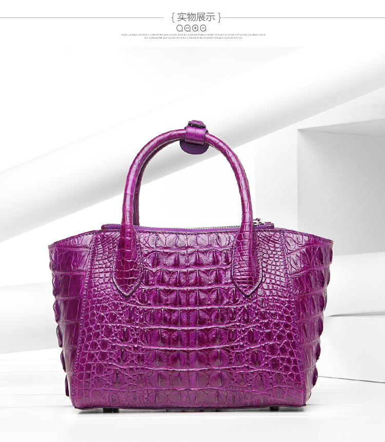 100% genuine crocodile skin leather women handbag shoulder bag, fashion alligator skin women cross body tote bag