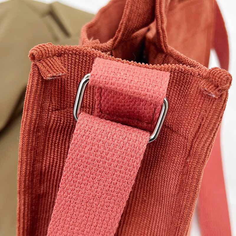 Women Corduroy Zipper Shoulder Bag FemaleSmall Cotton Canvas Messenger Bag Retro Vintage Crossbody Bags Bag for Women