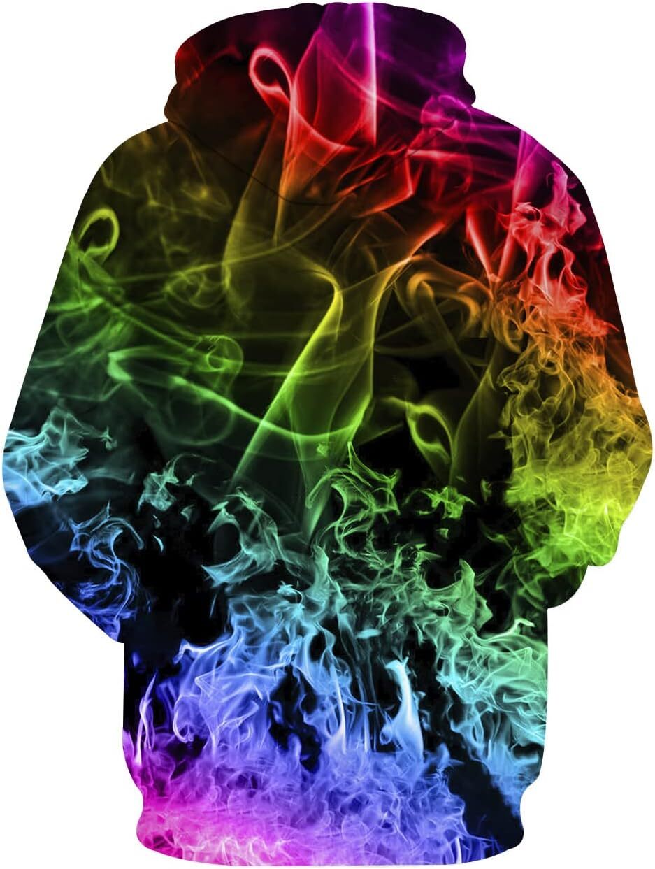 Hoodie for Mens Womens Unisex 3D Novelty Hoodies Cool Graphic Pullover Sweatshirts with Pockets Graphic Cool colored patterns