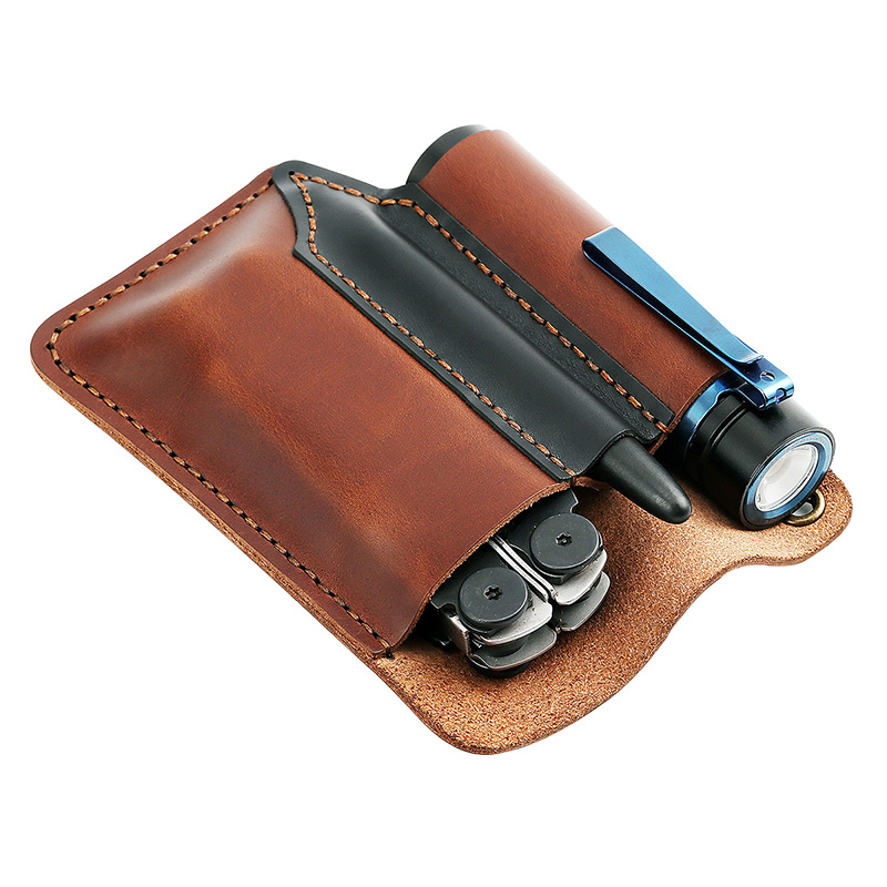 EASYANT Handmade Pocket Organizer Leather Knife Sheath Tool Pouch EDC Multitool Accessoires