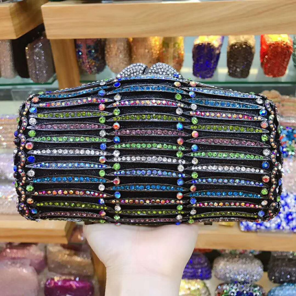 women green/pink/red/blue/purple crystal diamond Evening Bag for Bridal clutch Purse party/wedding Minaudiere bags Day Clutches