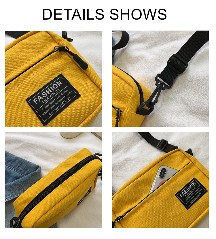 Shoulder Bag for Women Handbag Rectangle CrossBorder Canvas Leisure Fashion Bag Ladies Embroidered Han Female Pocket Purse