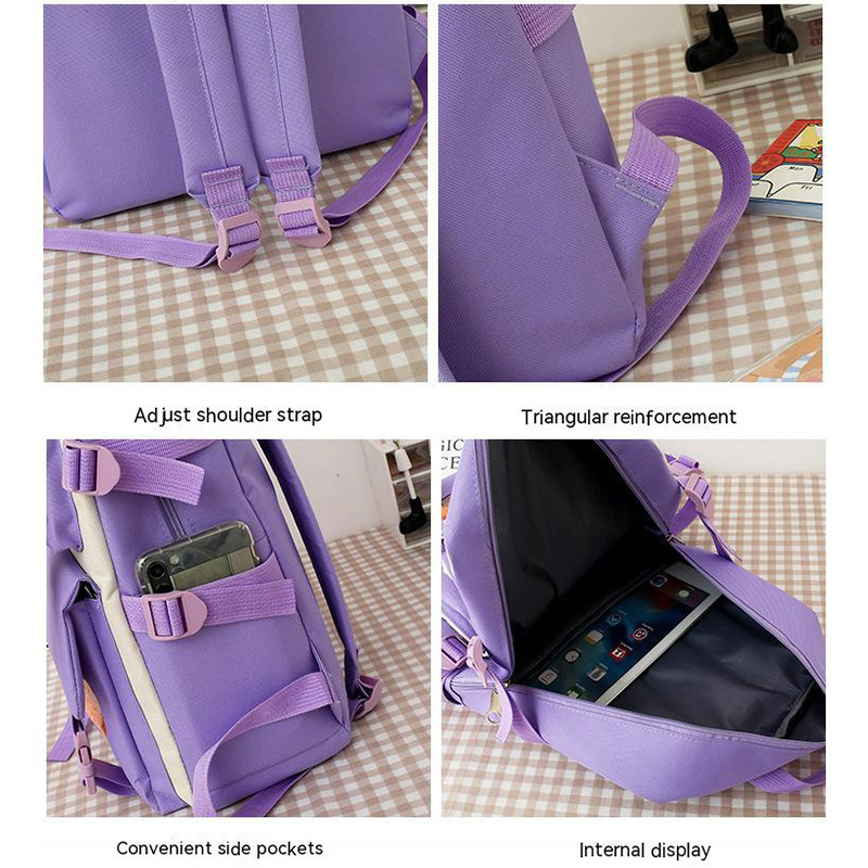 4Pcs Kawaii Children Backpack Book Bag Set Cute School Bags For Girls Kids Waterproof Travel Backpack Cartoon Schoolbag