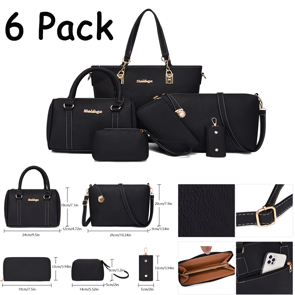 Ladies Tote Bag Six-Piece Set Fashion Female Handbags PU Leather Large Capacity Casual Portable Women Messenger Bags New 2023