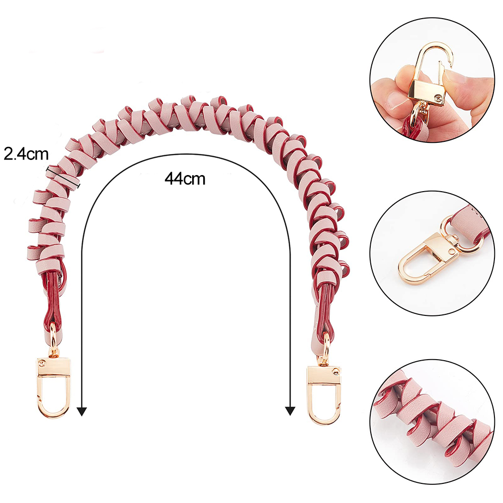 Braided Leather Replacement Handles Purses Straps Handbags Shoulder Bag Strap Lady Bucket Tote Clutch DIY Handmade Accessories