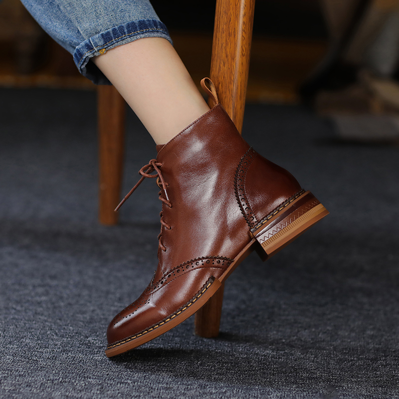 2024 New Autumn Shoes Lace-Up Winter Block Ankle For Women Atos De Mujer Womens Chunky Boots