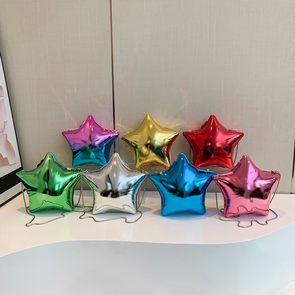 Fashion Creative Acrylic Star Shaped Crossbody Bags Designer Women Shoulder Bag Luxury Silver Evening Party Clutch Purses 2024