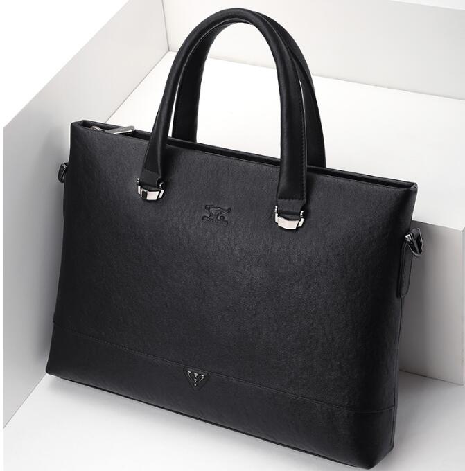 China Brand Septwolves Youth Men quality Handbag Geniune Leather Briefcase Man Business Casual Clutch Bag Soft Leather valise
