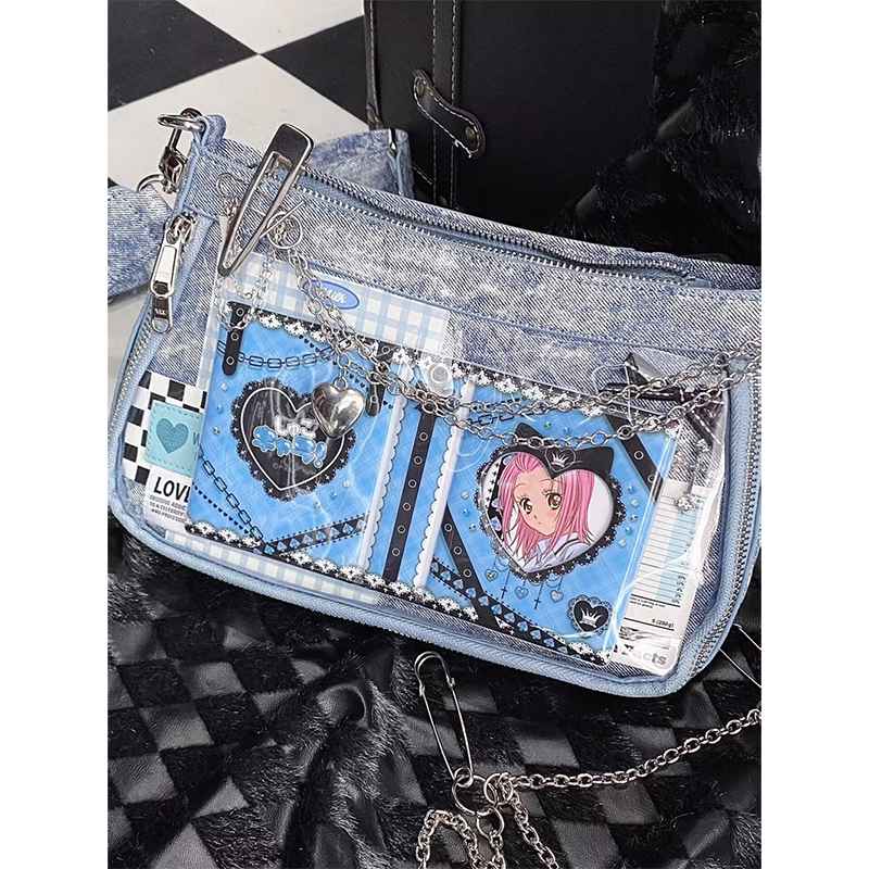 HAEX Y2K Women Bag 2023 Trend Denim Tie Dye Idol Card Ita Bags Subculture Harajuku Bolso Mujer Fashion New Sac A Main Femme