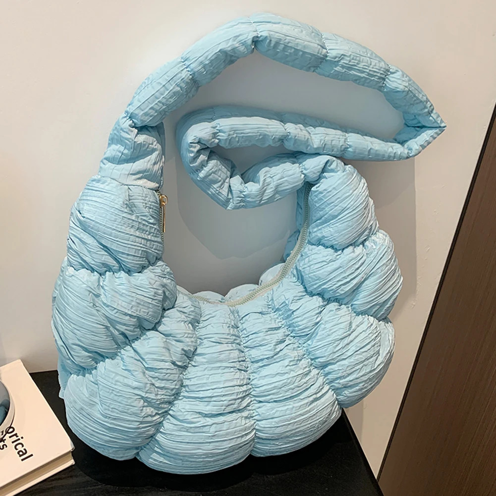Pleated Cloud Dumpling Bags for Women Pleated Underarm Bags Large Handbags Bucket er Bags Ruched Handbags Fashion Crossbody Bags 241106