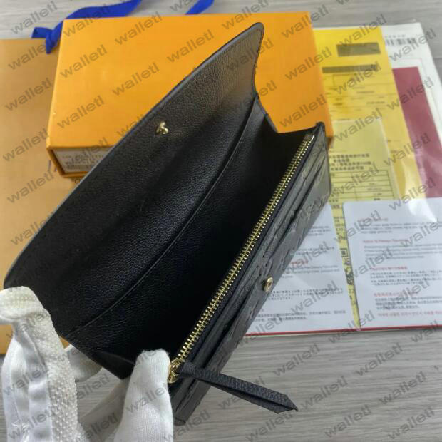 Fashion Designer Wallet Luxury Women men long Purse Embossed Flower Letters Wallets Credit Card Holders Ladies Plaid Money Clutch Bags with Orange Box and DustBags