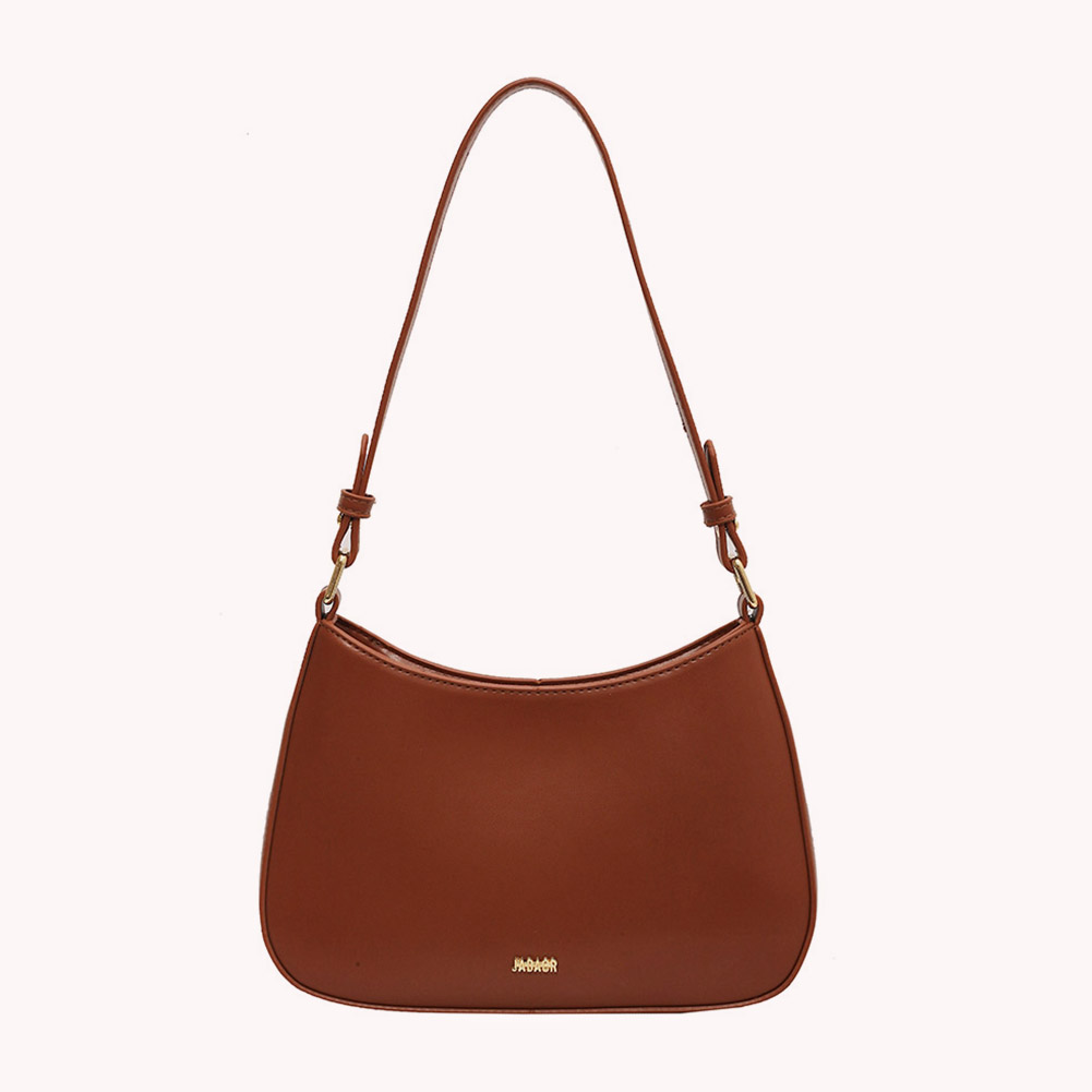 PU Leather Fashion Sling Bag Large Capacity Women Single Shoulder Bag Solid Color Vintage Simple Daily Bags