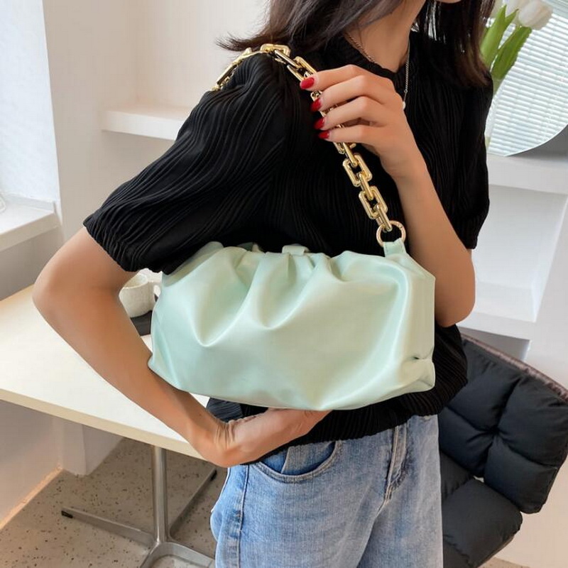 Luxury Chain Handbag Women's Bag Pu Leather Fashion Thick Chain Shoulder BagsTrendy Crossbody Bags For Women 2021 New Purse