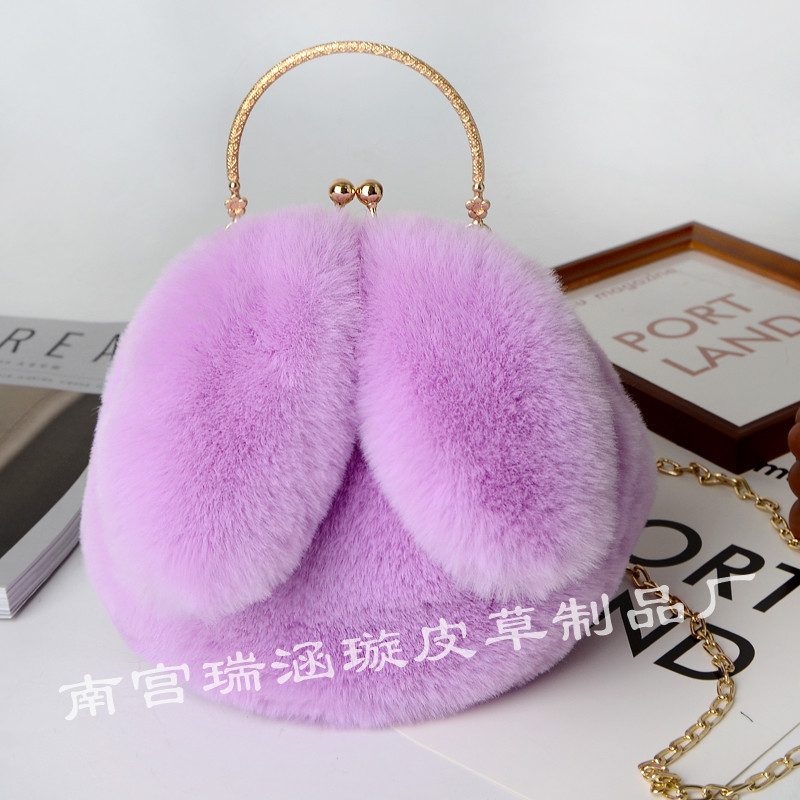 2021 New Women Plush Mini Shoulder Bag Female Messenger Bags Purses Soft Cute Rabbit Ears Crossbody Bags for Women Sac A Main