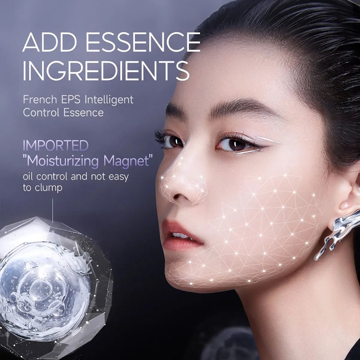 LAN black magnetic makeup waterproof long-term matte oil control makeup semi transparent loose purple powder 8g 241107