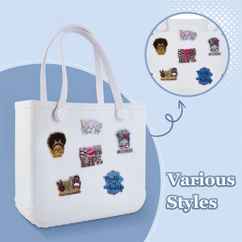 6/13PCS Colorful Charms for Bogg Bags DIY Handbag Beach Bag Accessories Charms Singer Rubber Beach Bag for Bogg Bag