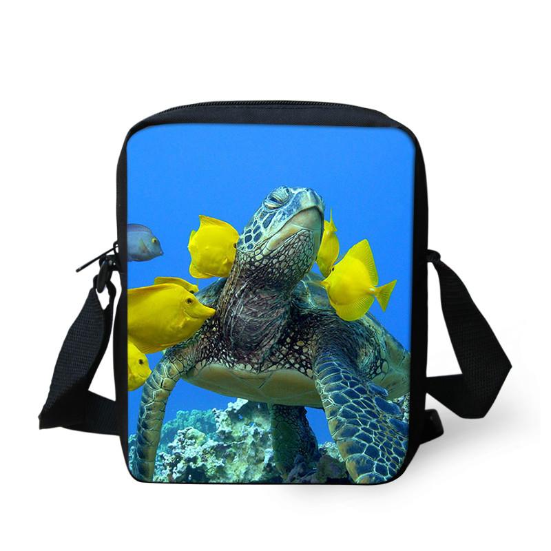 3D Sea Turtle Pattern Messenger Bags Kids Bookbag Teenager Crossbody Bag for Children Students Mini Shoulder Bag Custom