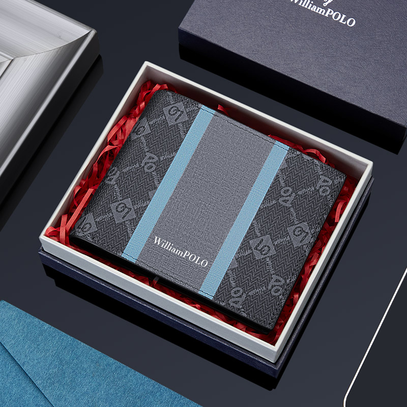 WILLIAMPOLO Brand Men Wallets Small Money Purses Wallets Luxury Design RFID Credit Card Holder Wallet For Men