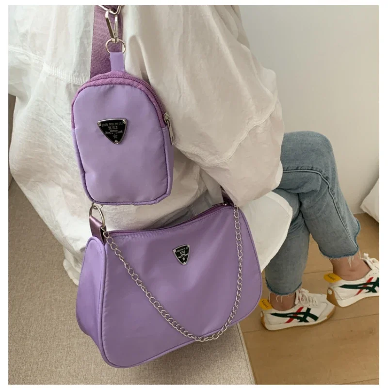 Women High Quality Square Solid Bags 2024 New Retro Women Crossbody Bags Style Crescent Chain Underarm Shoulder Bags for Women