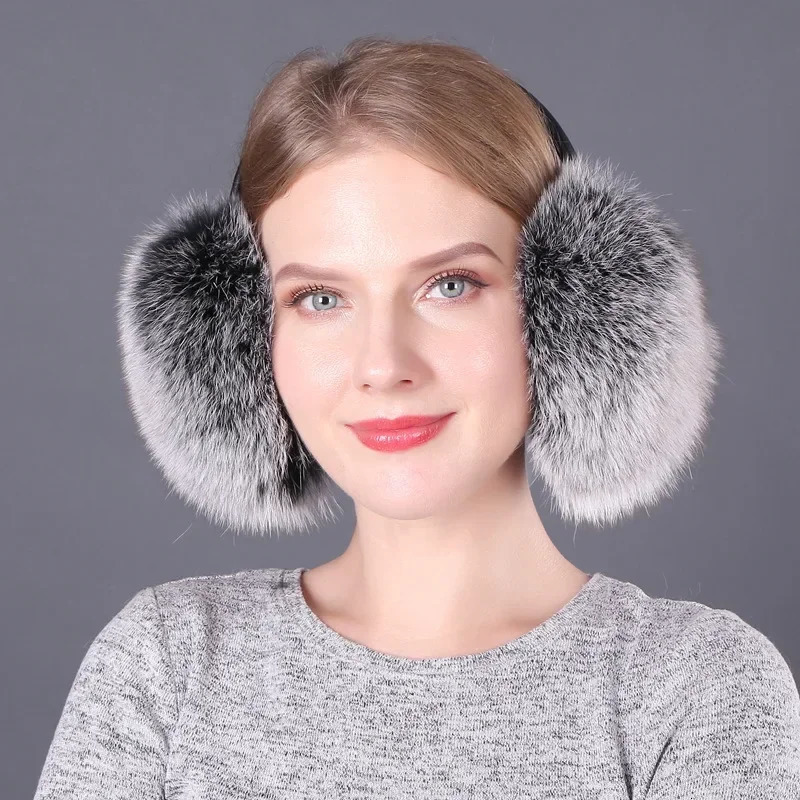Real Fox Fur Soft Plush Earrings Warm Winter Accessories Warm Earrings Mens Fashion Earrings Retractable Earrings 241107