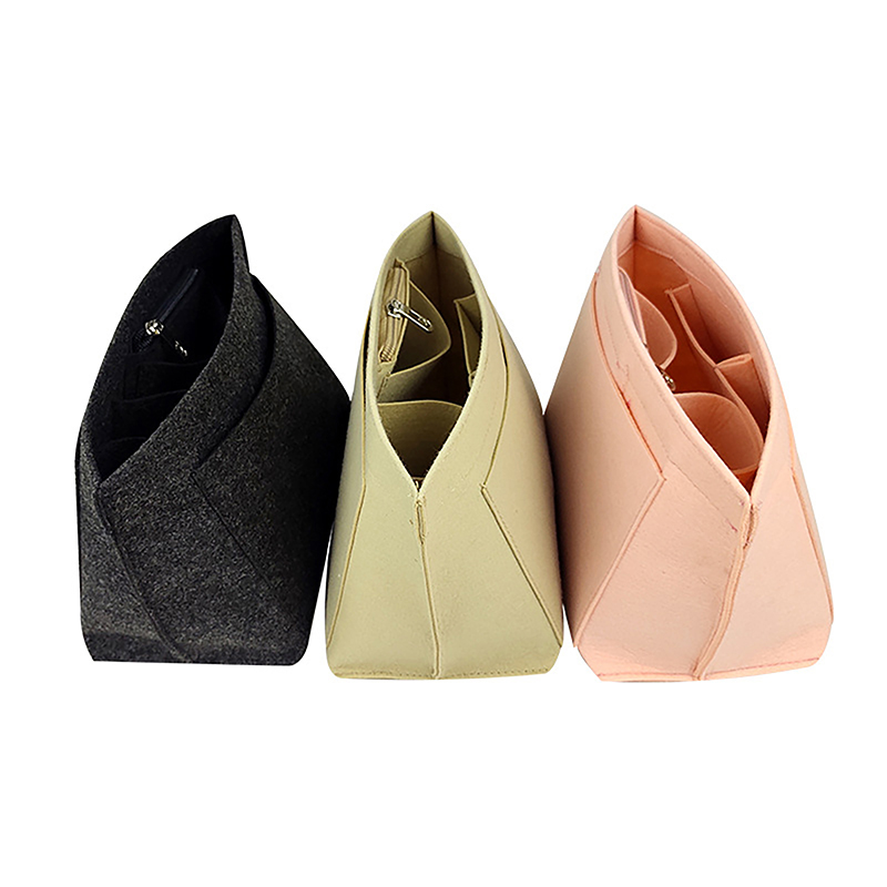 Multi-Pocket Felt Insert Bag Handbag Liner Bag Felt Cloth Makeup Bag Support Travel Portable Insert Purse Organizer