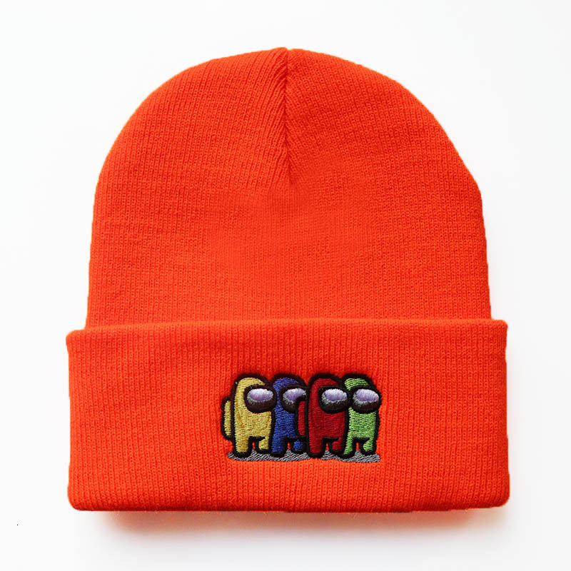 High quality design, men and women embroidered autumn winter warm knitted cartoon pullover hats, and cold hats