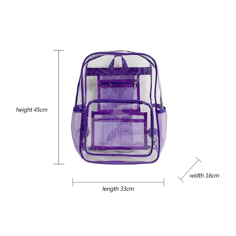 Womens large capacity transparent waterproof university backpack fashionable mens laptop school bag leisure travel aesthetic backpack 241106