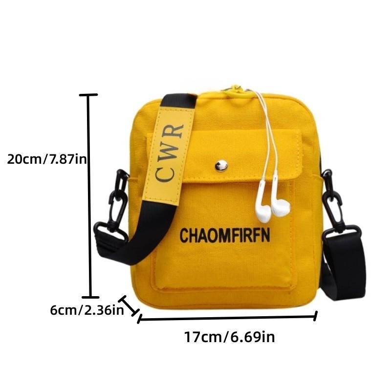 Yellow Crossbody For Women - Casual Canvas Letter Bag New Free Delivery Designer Bag