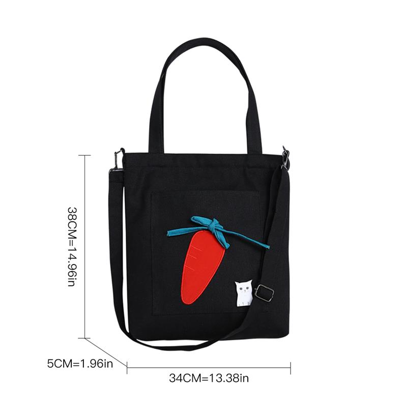Cute Carrot Canvas Women Shoulder Bags Fashion Casual Messenger Bag Crossbody Bags Purses Casual Handbag For Women