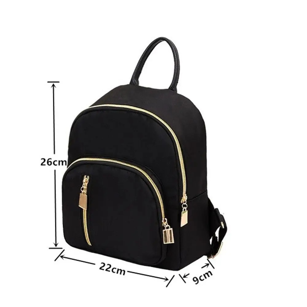 Womens MultiFunction fashion Girl Oxford Daypack Travel Cute Mini Backpack Shoulder Bag Black Purse 241029