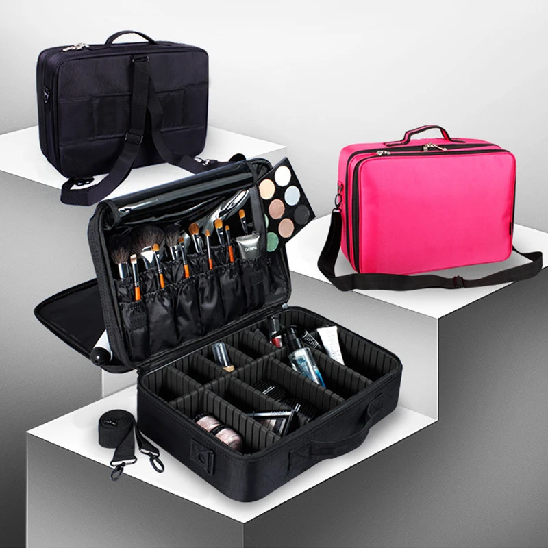 High quality professional organizer Bolso Mujer makeup box large capacity storage bag 2 layers dh912331255