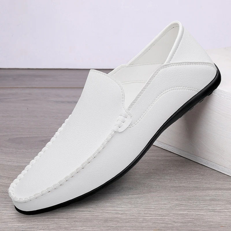 Plus Size 47 Leather Mens Shoes Casual Official Mens Shoes Moccasins Italy Breathable Sliding Mens Shoes 241106