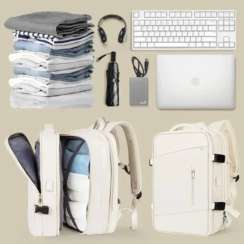 New Large Capacity Bags Business Multifunctional Charging Backpacks Expandable Airplane Travel Backpack Laptop Bag Luggage Man