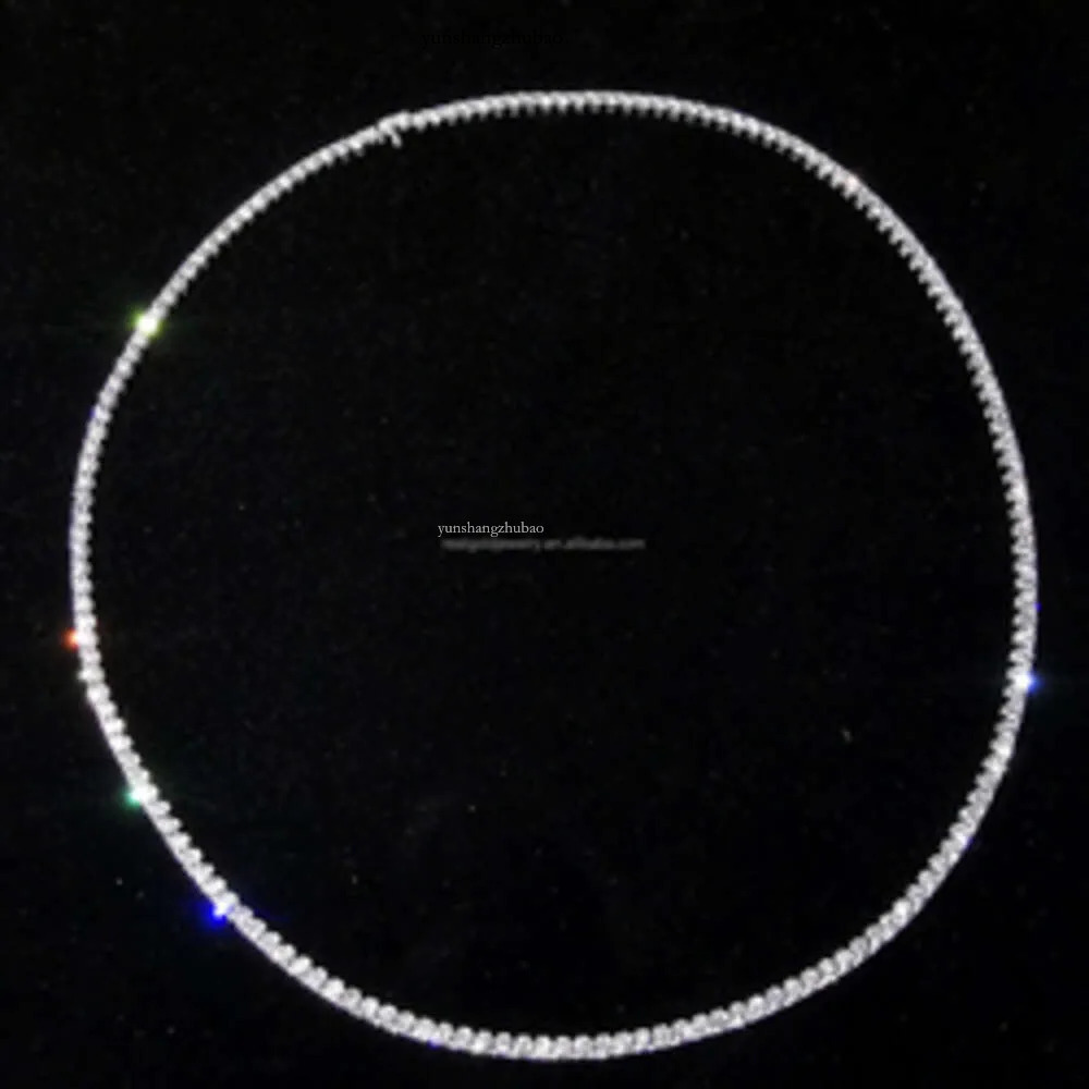 Style Design 14K Au585 Solid Pure White Gold Lab Grown Dia Moissanite Tennis Necklace for Women Wedding