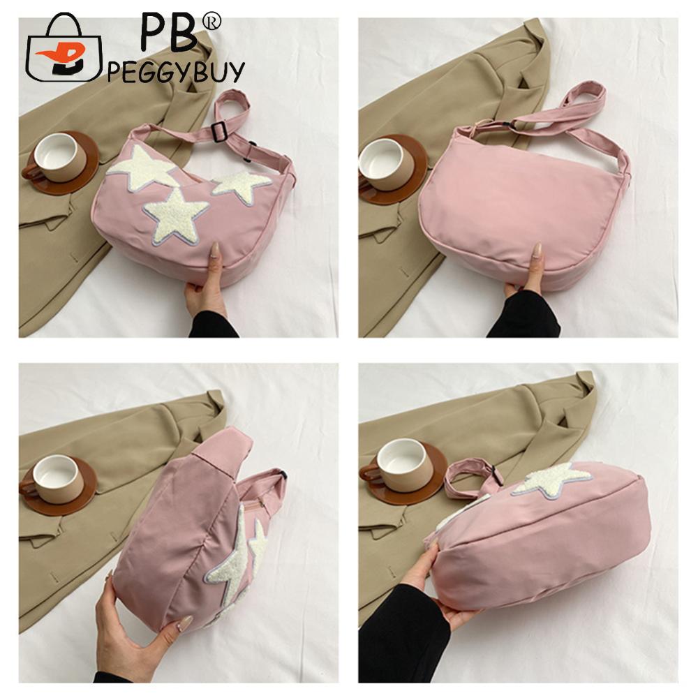 Women Canvas Messenger Shoulder Bag Crossbody Sling Bag Y2k Hobo Bag Pentagram Zipper Satchel Tote Bag Student Book Bag