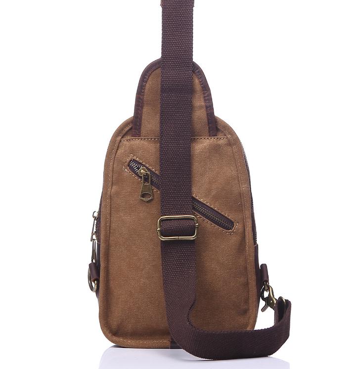 pinepoxp Vintage canvas/ Leather Men Waist Bag Male Packs Belt Loops Chest Bag Mobile Phone Holder Pouch Male Purse